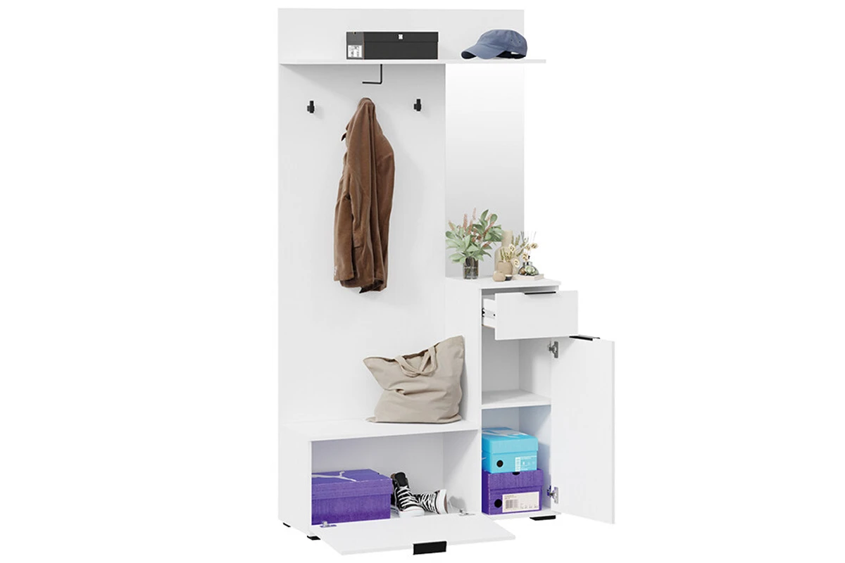 Секция комбинированная Эвита Тип 1 (Белый ясень) — Мебель-центр Озерцо