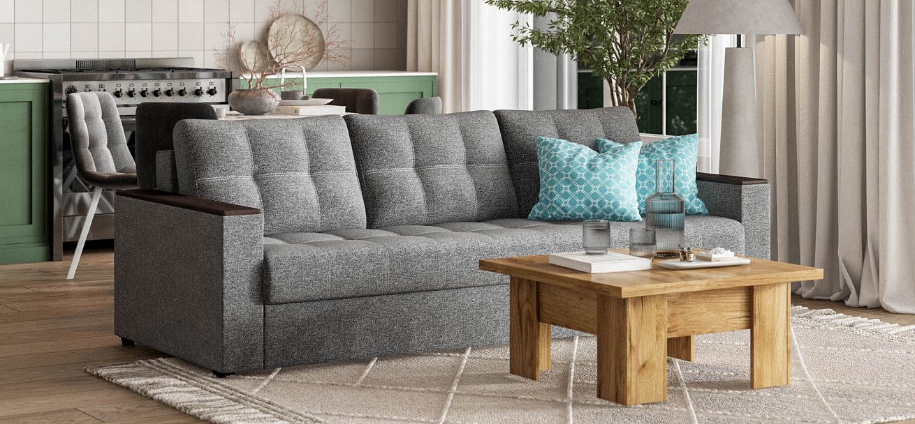 Атланта НПБ 120 диван Рогожка Мальмо серый — купить в Озерце