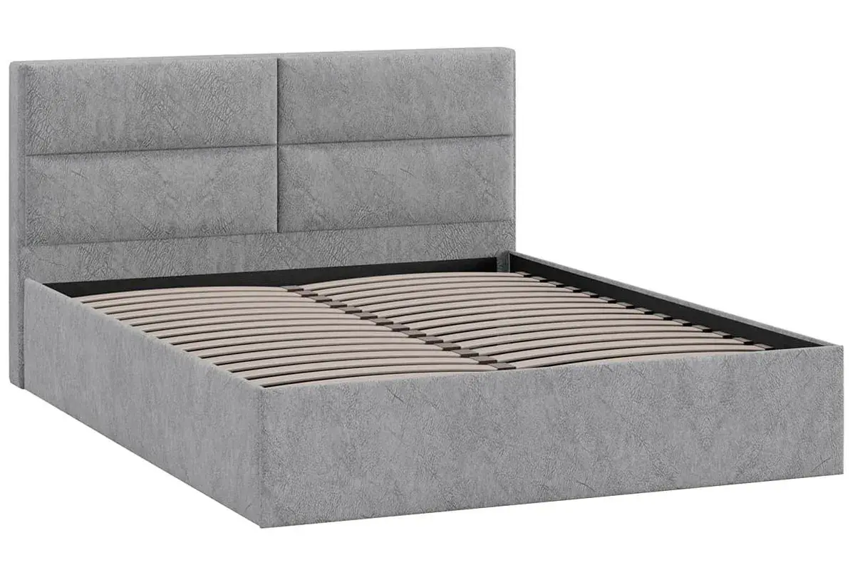 Кровать универсальная Глосс Тип 1 без ПМ 160х200 (Микровелюр/Wellmart Silver) - купить в Озерце