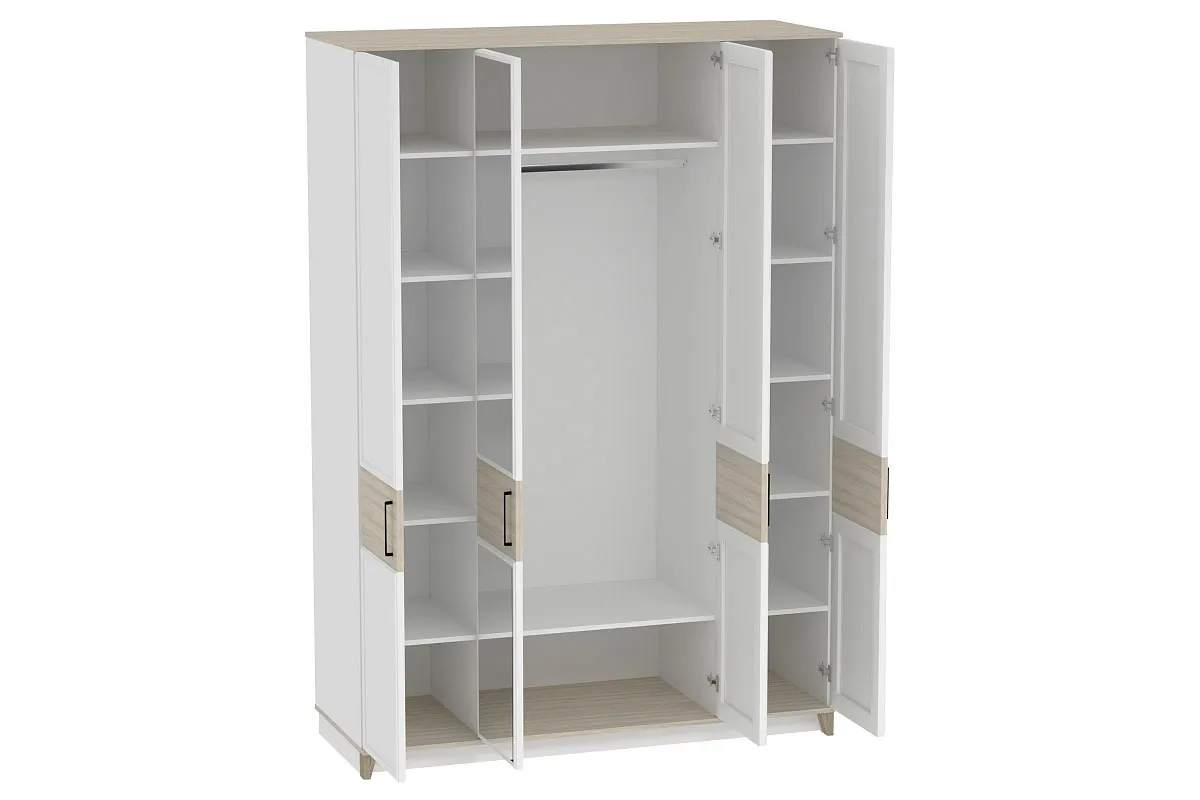 Шкаф для одежды и белья Aurelio 555 (Белый/Блеквуд Сатиновый) в мебель-центре Озерцо