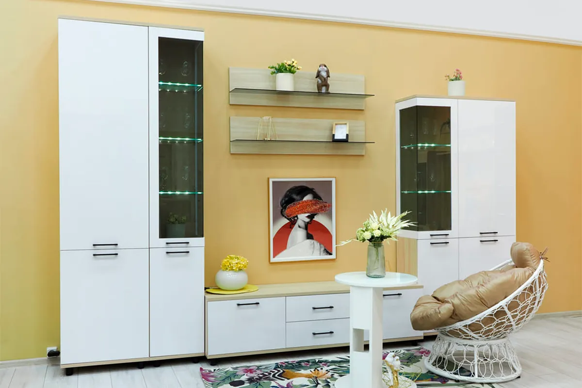 Шкаф многоцелевой ШК-5075-АС-БГ (Ясень Асахи/Белый Бриллиант Глянцевый) в мебель-центре Озерцо