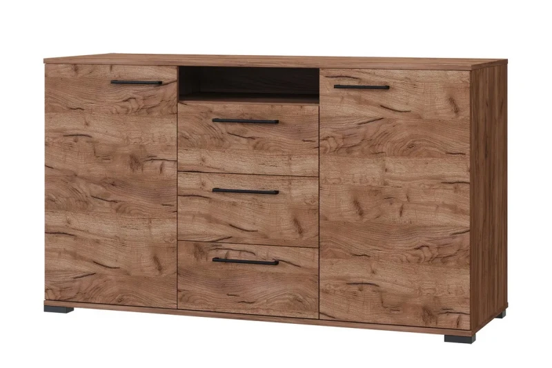 Тумба Валери 3 (Дуб Табачный/Чёрный) — Мебель-центр Озерцо