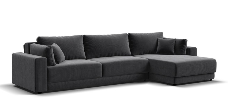 Босс Прайм Макс угловой диван Вельвет Корд графит — купить в Озерце