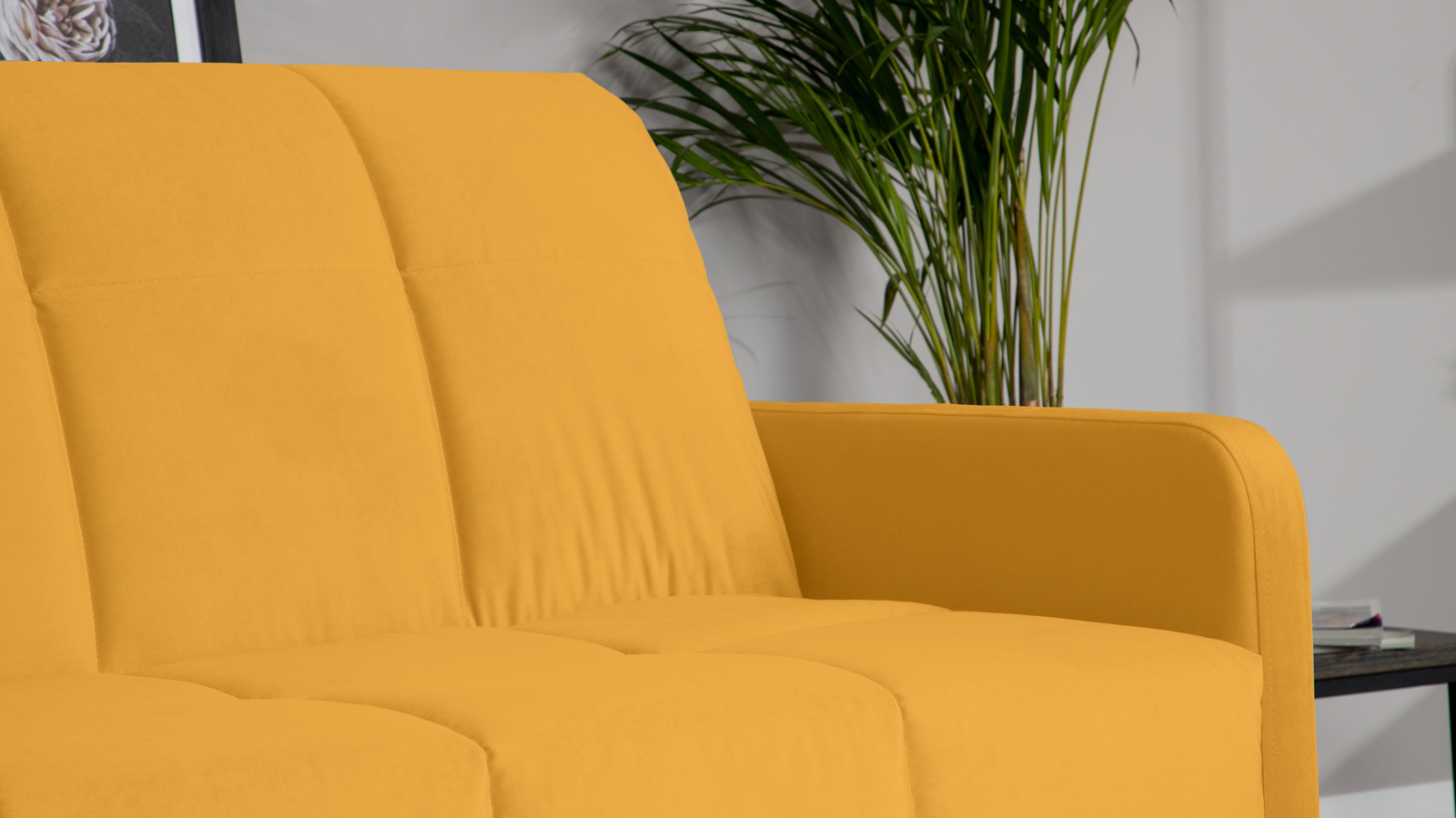 Диван - кровать Domo Pro с узкими подлокотниками, стежка квадрат, ткань Sky Velvet 30 140x216 — купить в Озерце