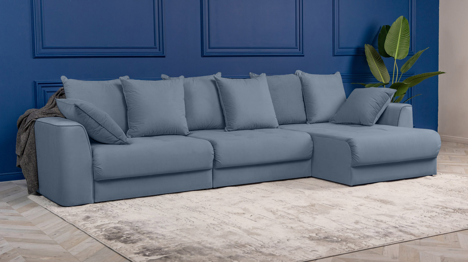 Диван угловой Monako New, Тк. Casanova Ice 156x356 — купить в Озерце
