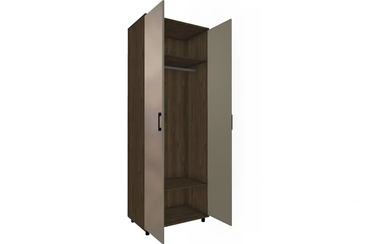 Шкаф для одежды и белья ШК-5004-ГТ-ЛМ (Гикори Джексон Темный/Латте Матовый) в мебель-центре Озерцо