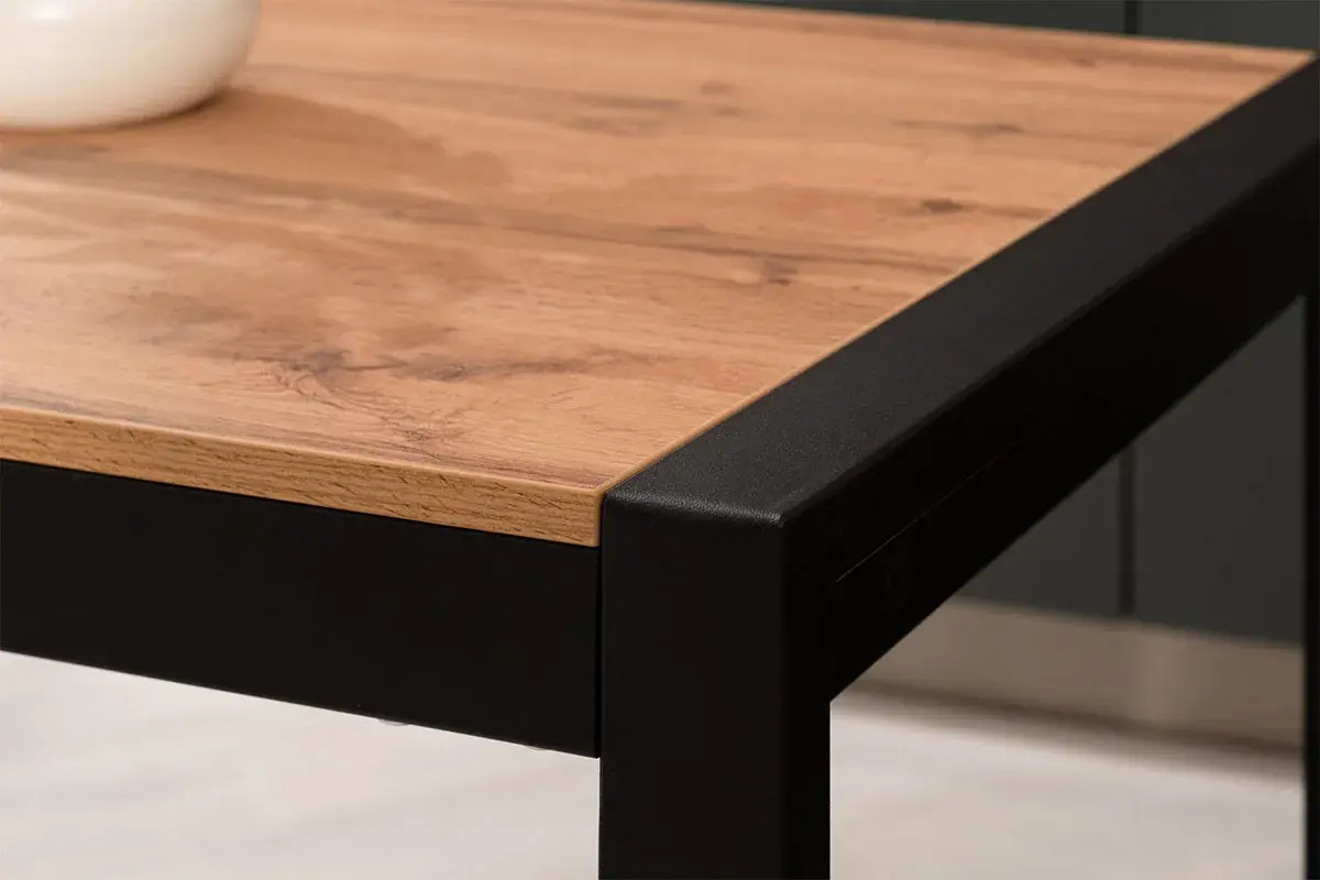 Стол обеденный Этно (Дуб вотан / Рама черная / Металл черный) - купить в Озерце