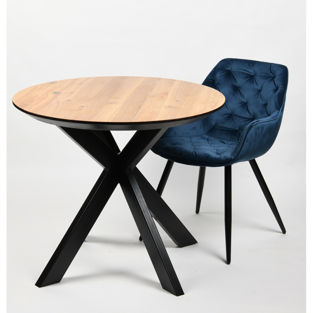 Стол ОКА круглый 1000 натуральный дуб + КСЕ-80 черный - купить в Озерце