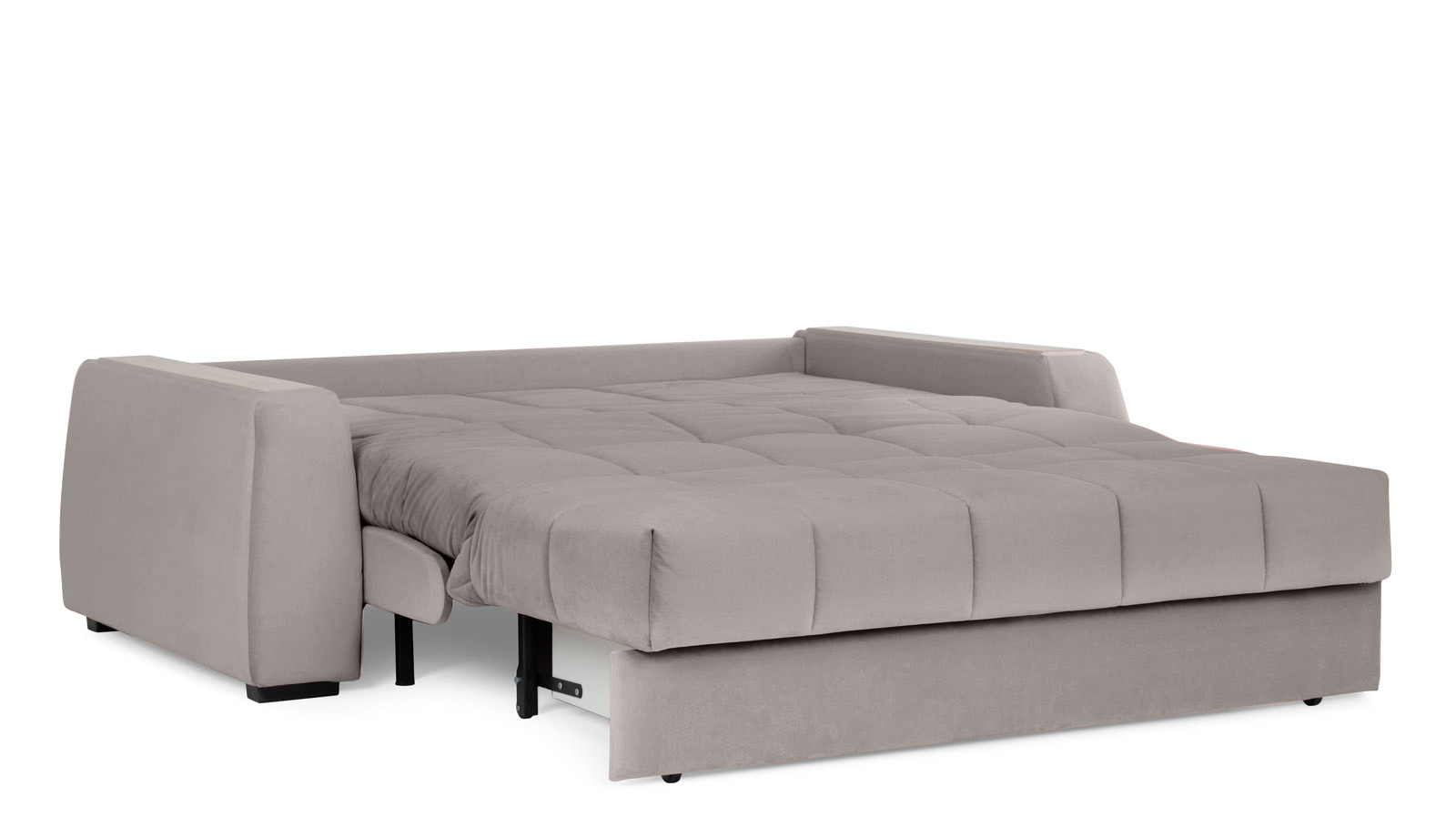 Диван - кровать Domo Pro с накладкой цвета ясень, стежка квадрат, ткань Casanova Grey 160x216 — в мебель-центре Озерцо