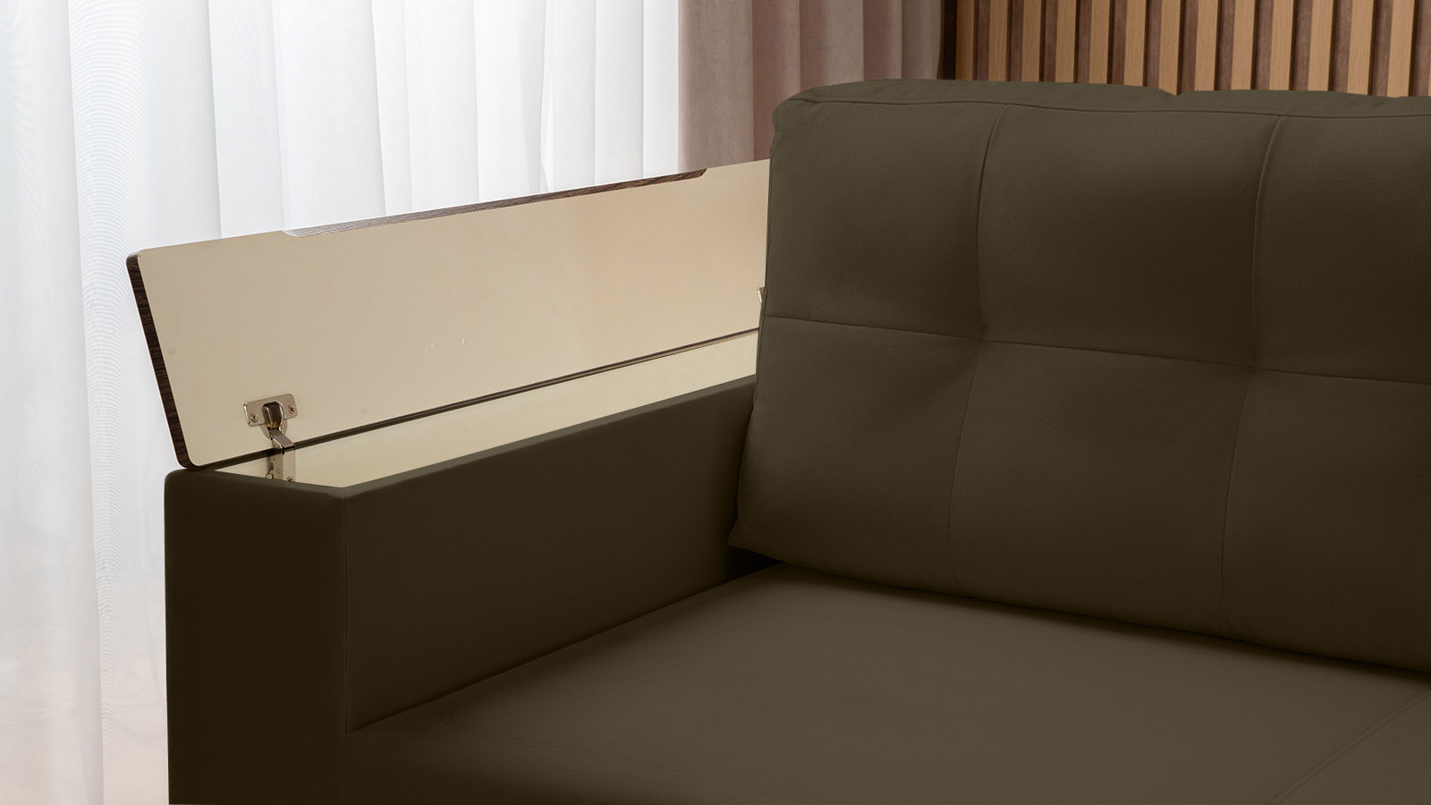 Диван угловой Loko Pro с хранением в подлокотниках, ткань Sky Velvet 12 164x212 — в мебель-центре Озерцо