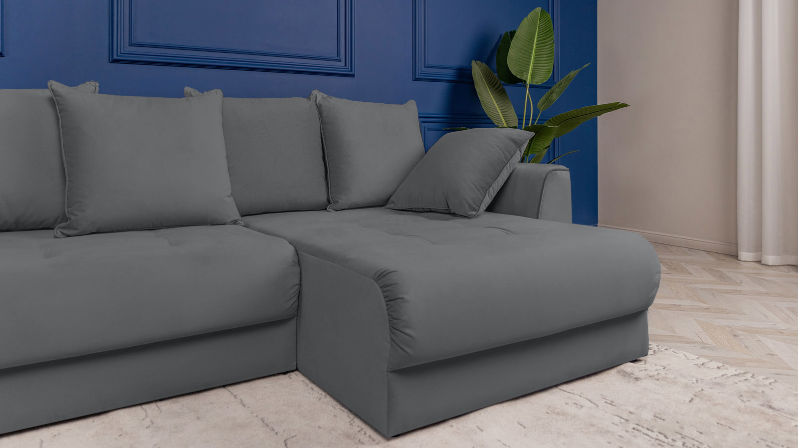 Диван угловой Monako New, Тк. Sky Velvet 16 156x356 — купить в Озерце