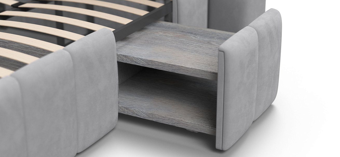 Босс ХО Кровать 180*200 Велюр Монолит сталь - купить в Озерце