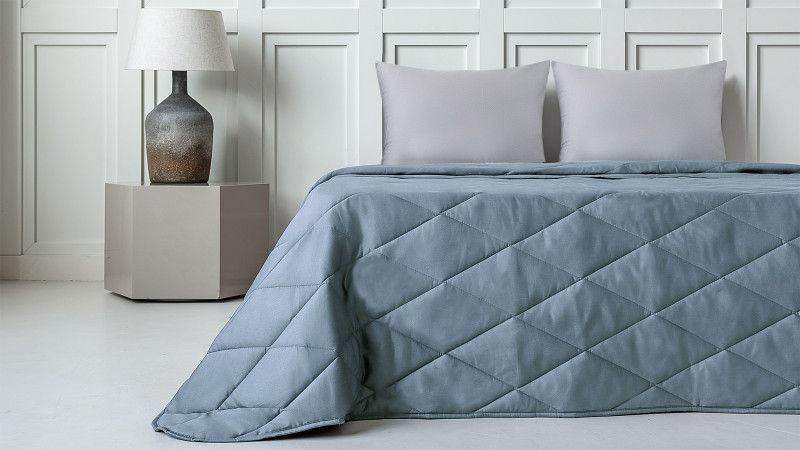 Покрывало хлопковое Askona Cotton Sateen, цвет: Небесный 220x240 в мебель-центре Озерцо
