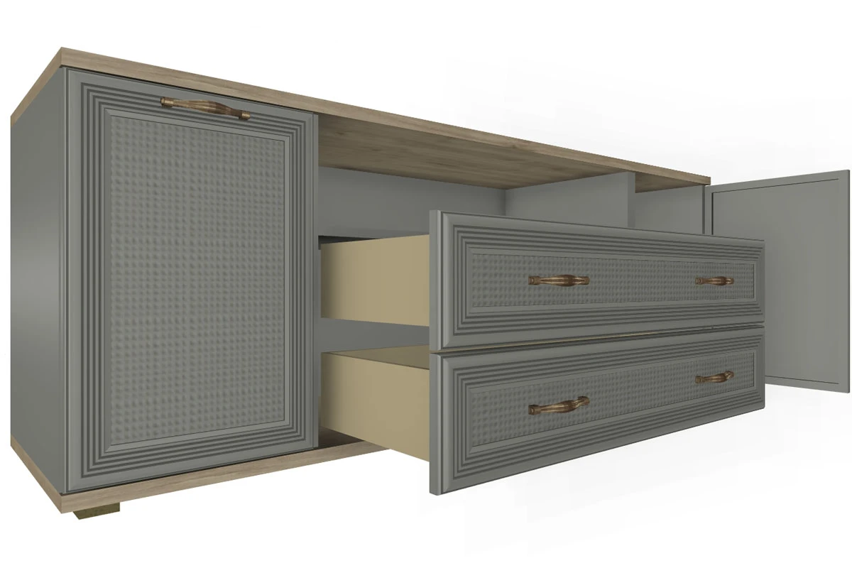 Тумба ТБ-1021-ГС-СО (Гикори Джексон Светлый/Серый Оникс) — Мебель-центр Озерцо