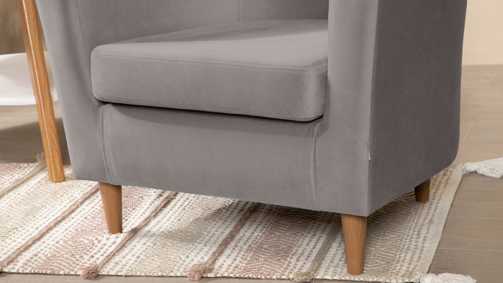 Кресло Moony Casanova Grey, светлые ножки 75x80 — купить в Озерце