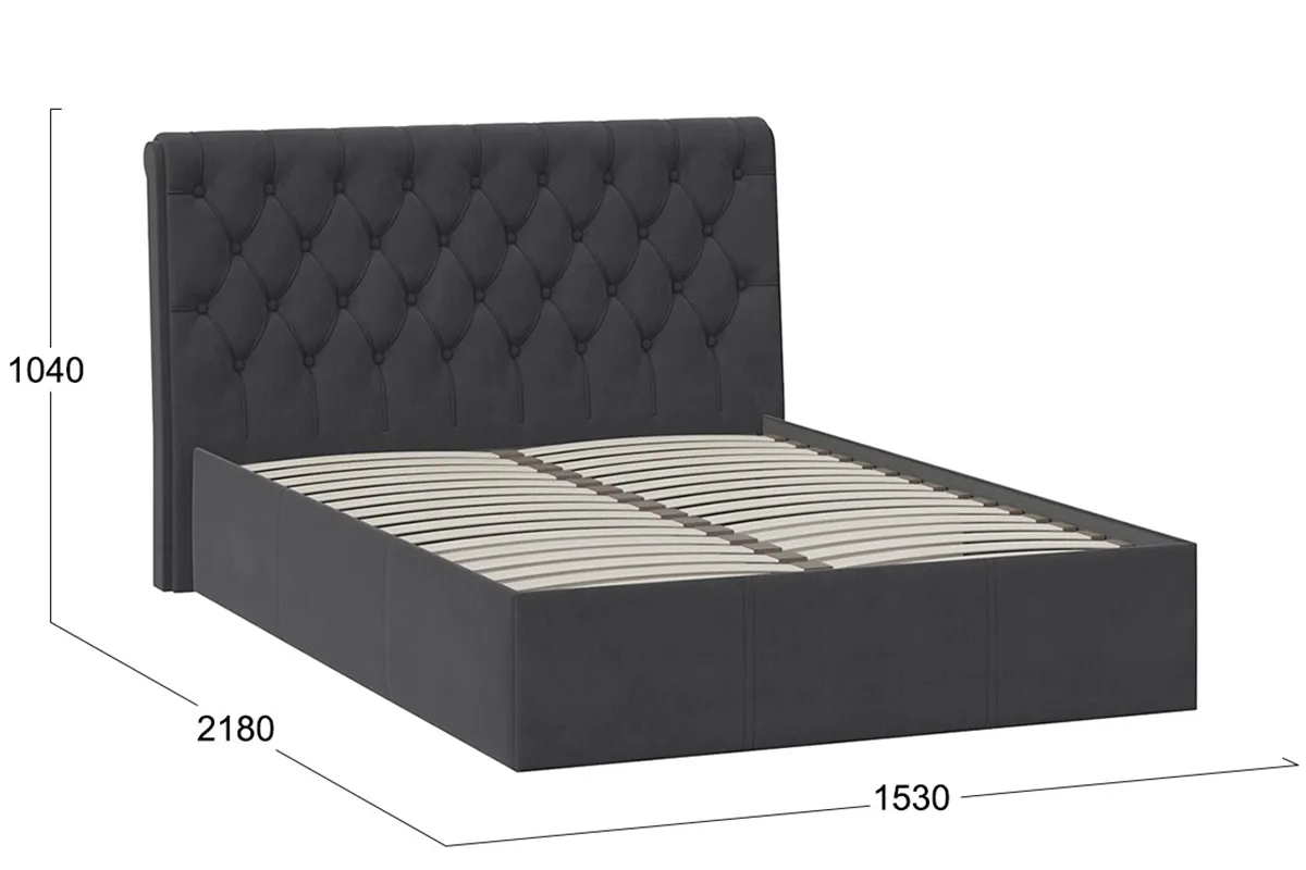 Кровать Скарлет 140х200 Тип 1 (Велюр/Графит) - купить в Озерце
