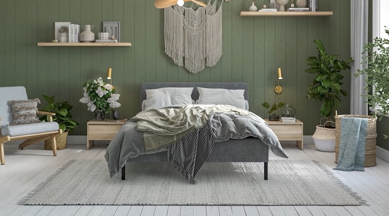 Кровать Уна 160*200 рогожка Malmo серая, черная - купить в Озерце