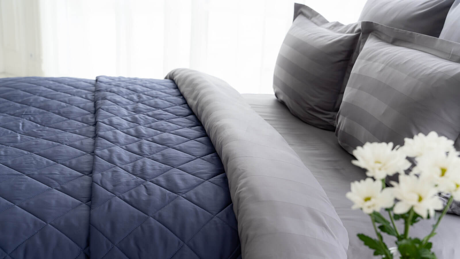 Покрывало хлопковое Askona Home, цвет синий топаз 220x240 в мебель-центре Озерцо