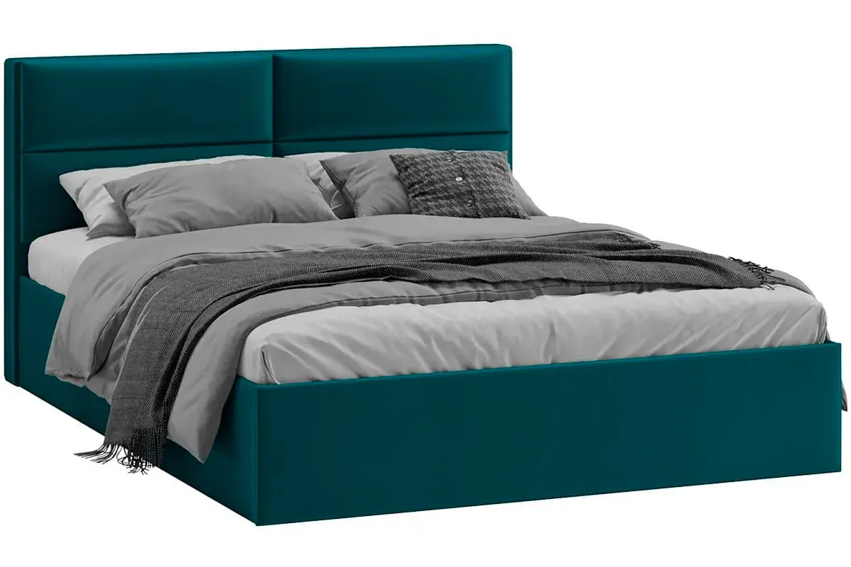 Кровать универсальная Глосс Тип 1 с ПМ 160х200 без заглушины (Велюр/Confetti Izumrud) - купить в Озерце