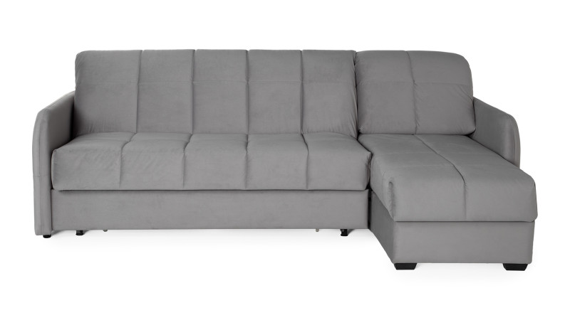Диван угловой Domo Pro с мягкими подлокотниками, стежка квадрат, ткань Sky Velvet 08 160x216 — купить в Озерце