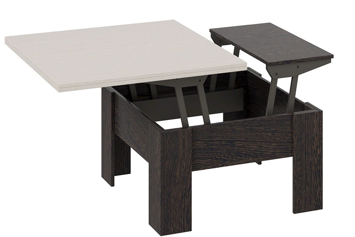 Стол журнальный Тип 10 (Венге Цаво/Дуб Белфорт) — Мебель-центр Озерцо