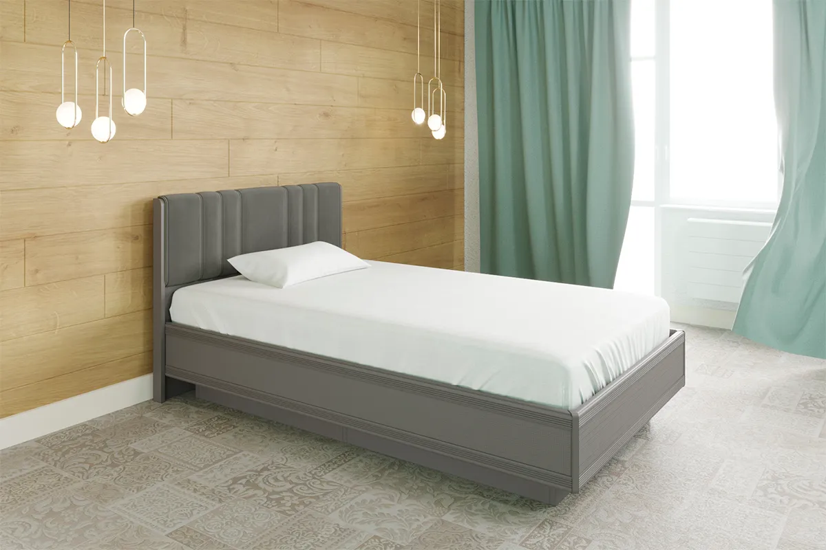 Готовый комплект для спальни СК-1018-ГС-СО-В (Гикори Джексон Светлый/Серый Оникс/Велюр) - купить в Озерце