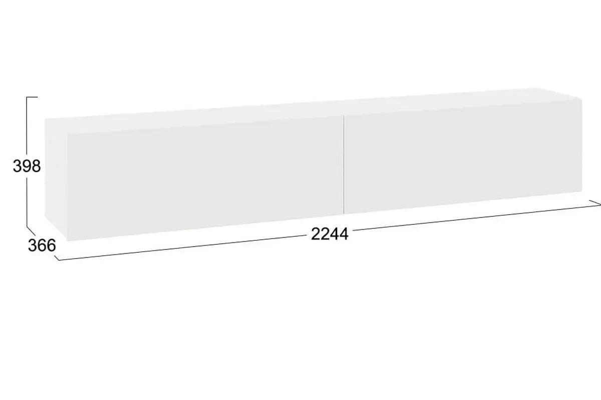 Шкаф навесной Порто ТД-393.12.21 (Белый жемчуг/Белый софт) в мебель-центре Озерцо