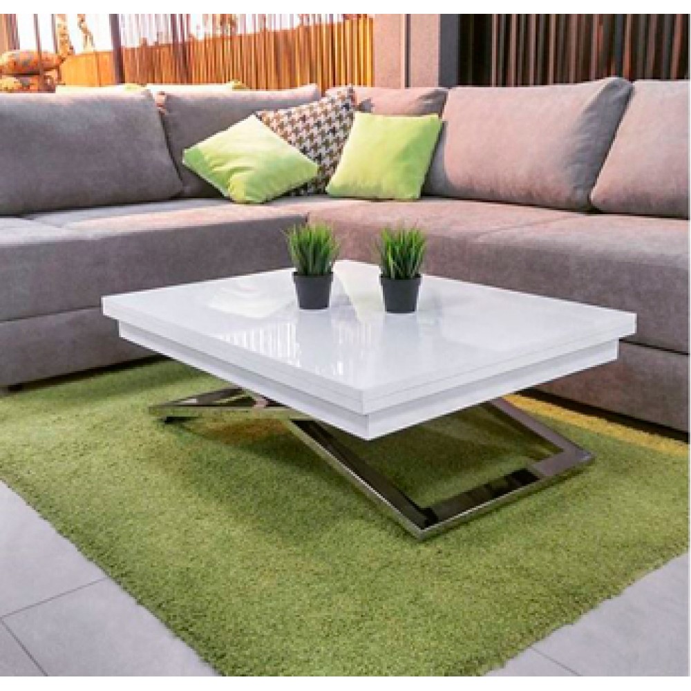 Стол-трансформер CROSS белый глянец - купить в Минске в мебель-центре Озерцо Стол-трансформер CROSS белый глянец - купить в Озерце