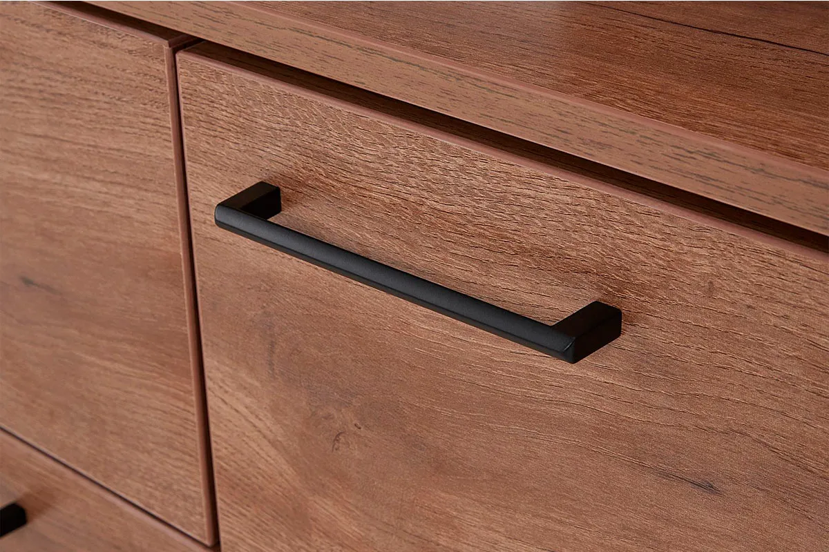 Тумба комбинированная Валери 1 (Дуб Табачный/Чёрный) — Мебель-центр Озерцо