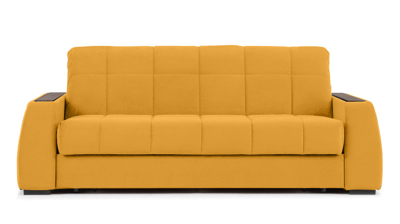 Диван - кровать Domo Pro с полками цвета венге, стежка квадрат, ткань Sky Velvet 30 180x216 — в мебель-центре Озерцо