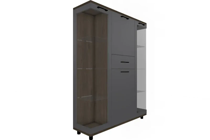 Шкаф многоцелевой ШК-5080-ГТ-АМ (Гикори Джексон Темный/Антрацит Матовый) в мебель-центре Озерцо