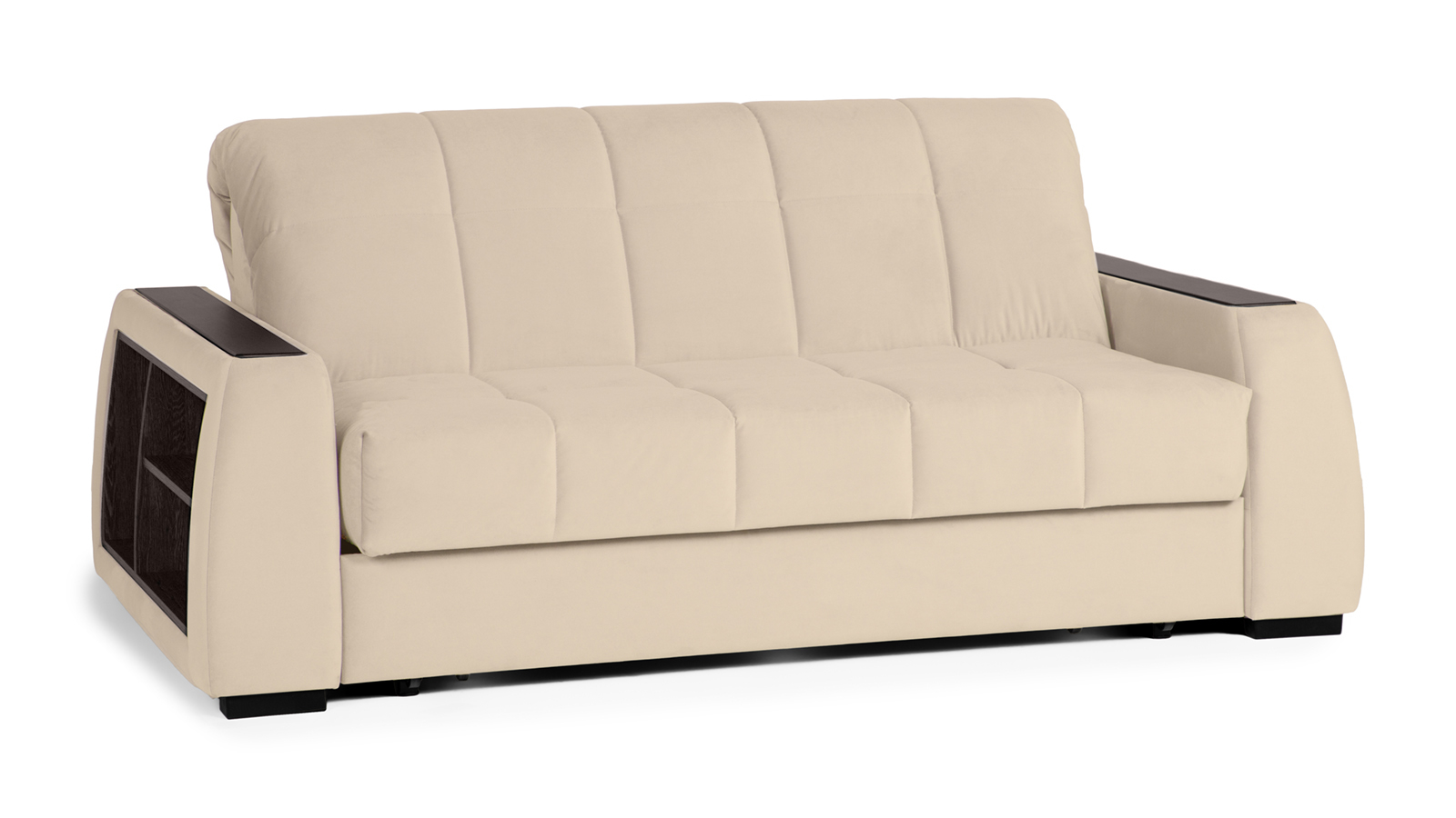 Диван - кровать Domo Pro с полками цвета венге, стежка квадрат, ткань Sky Velvet 21 160x216 — в мебель-центре Озерцо