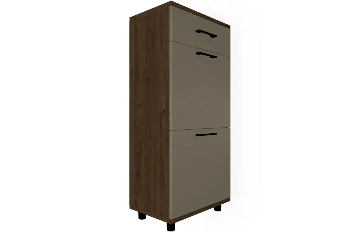 Прихожая Грейс комплект 9 (Гикори Джексон Темный/Латте Матовый) — Мебель-центр Озерцо