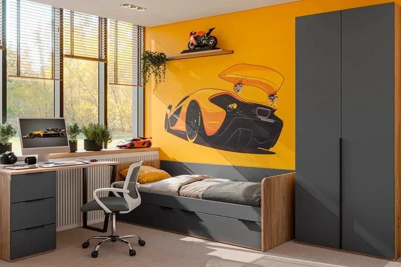 Набор детской мебели Порто стандартный ГН-393.100 (Яблоня Беллуно/Графит софт) — Мебель-центр Озерцо