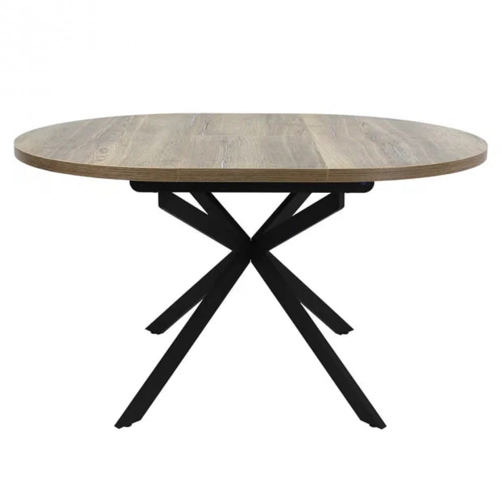 Стол ПАРМА круглый d100/135 дуб олово/муар черный - купить в Озерце