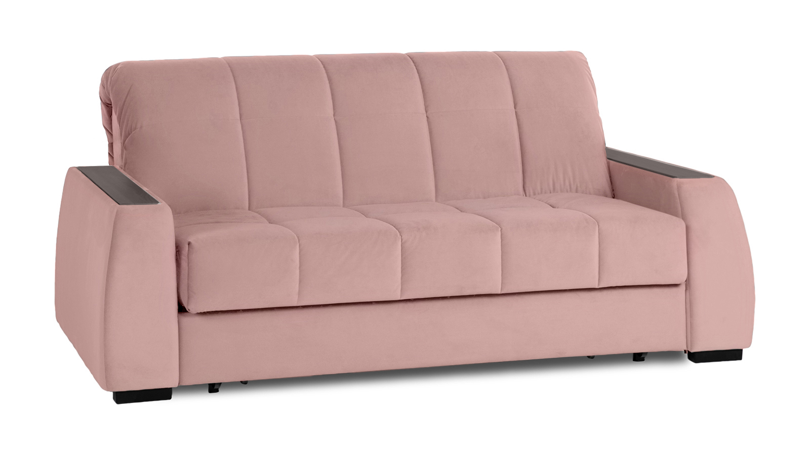 Диван - кровать Domo Pro с накладкой цвета венге, стежка квадрат, ткань Sky Velvet 01 160x216 — в мебель-центре Озерцо