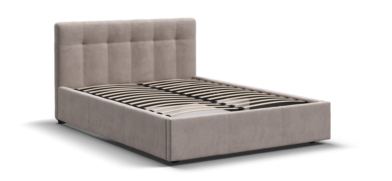 Кровать Белла 140*200 с ПМ велюр Monolit латте - купить в Озерце