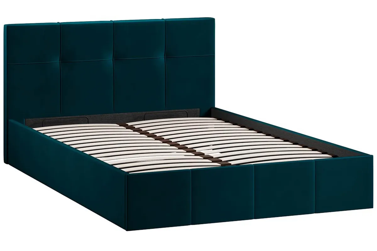 Кровать Лора с ПМ и заглушиной 140х200 (Велюр/Confetti Izumrud) - купить в Озерце
