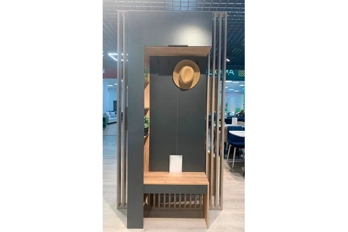 Прихожая Асти № 1 ГН-001 (Дуб крафт золотой/Антрацит) — Мебель-центр Озерцо