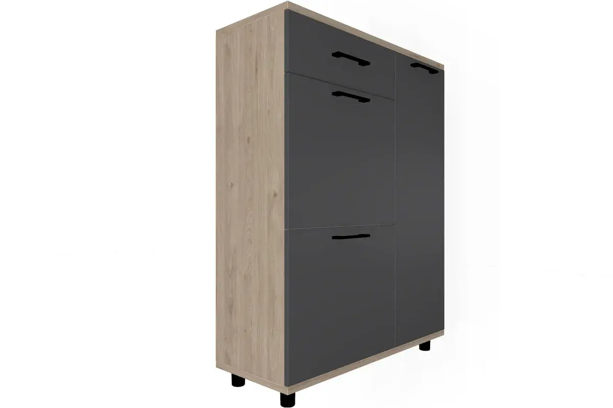 Прихожая Грейс комплект 1 (Гикори Джексон Светлый/Антрацит Матовый) — Мебель-центр Озерцо