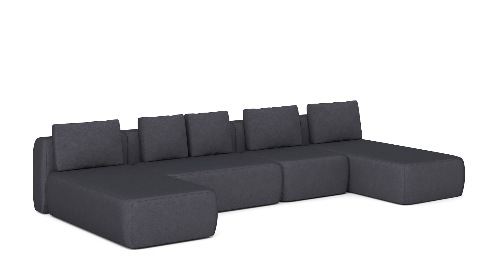 Диван модульный Molto, 4 секционный, 170+125+85+170+85+125+85+85, ткань Galaktika blue 57 — купить в Озерце