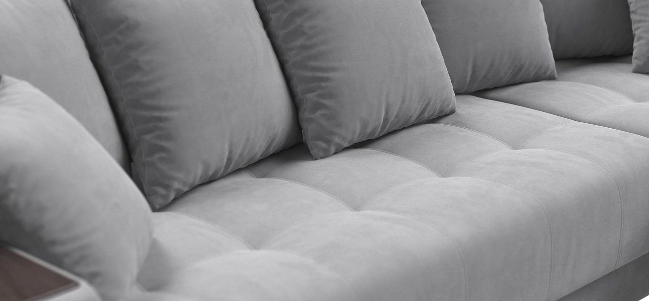 Ванкувер угловой диван Велюр Монолит сталь — купить в Озерце