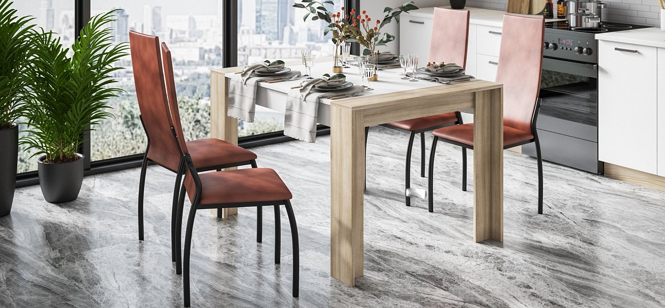 Стул АСТИ NEW 2 шт. экокожа Табак, черный - купить в Озерце