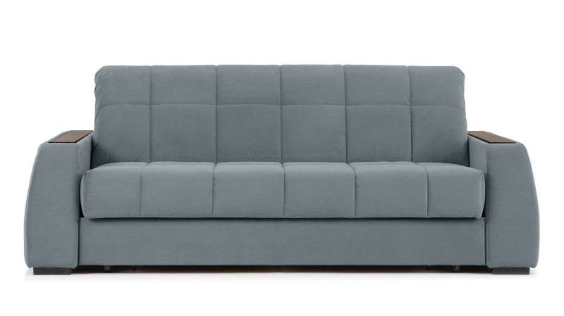 Диван - кровать Domo Pro с полками цвета венге, стежка квадрат, ткань Sky Velvet 18 180x216 — в мебель-центре Озерцо