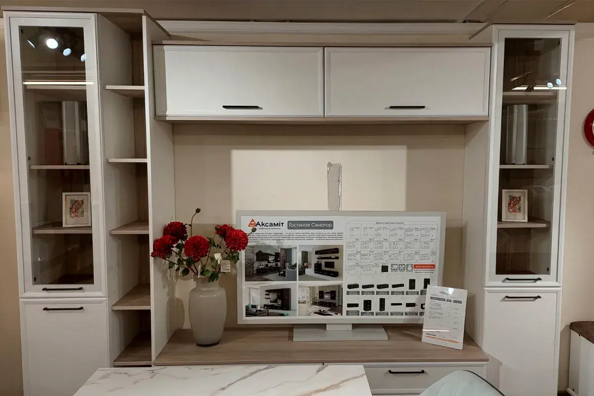 Шкаф Aurelio 1 МЦН (Белый/Блеквуд Сатиновый) в мебель-центре Озерцо