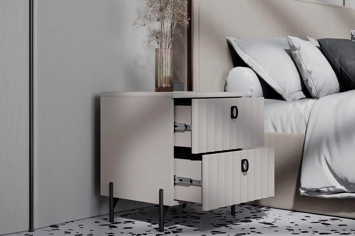 Спальный гарнитур Тиффани №1 (Кашемир/Кашемир матовый/Велюр Мокко светлый) - купить в Озерце