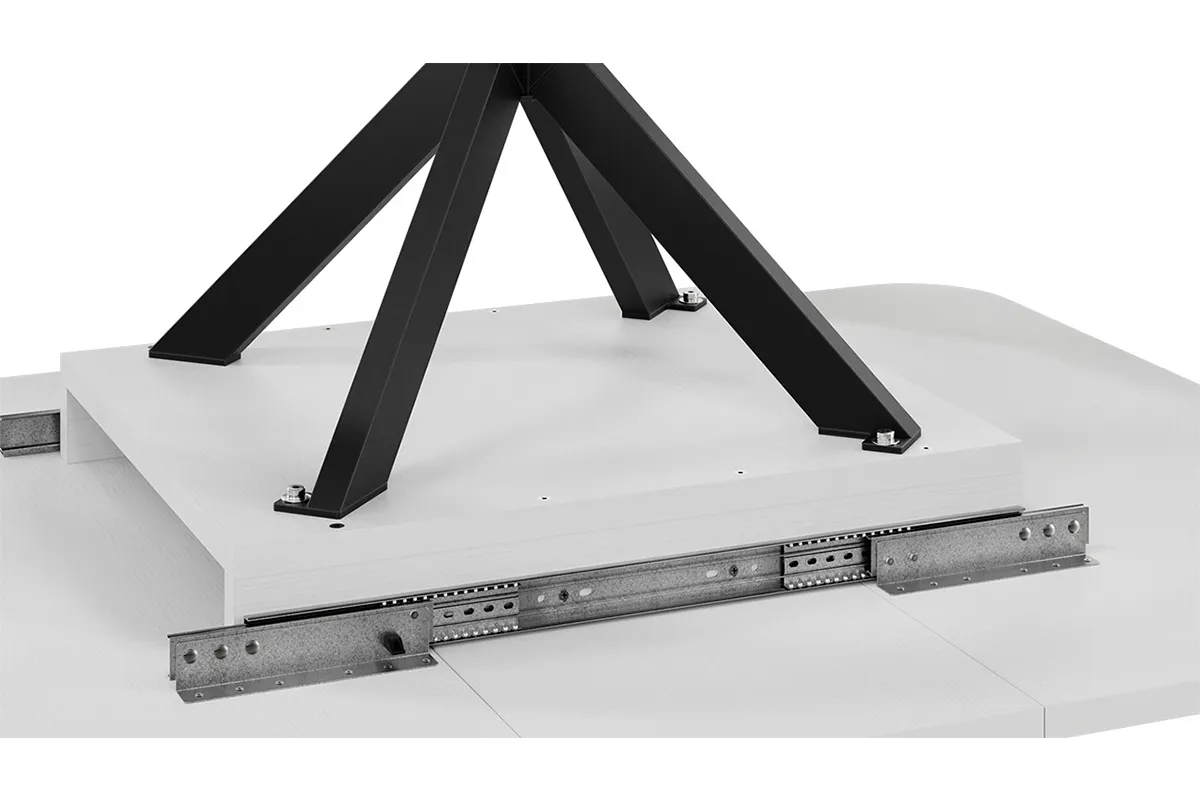 Стол обеденный Лиссабон раздвижной Тип 1 (Черный муар / Белый) - купить в Озерце