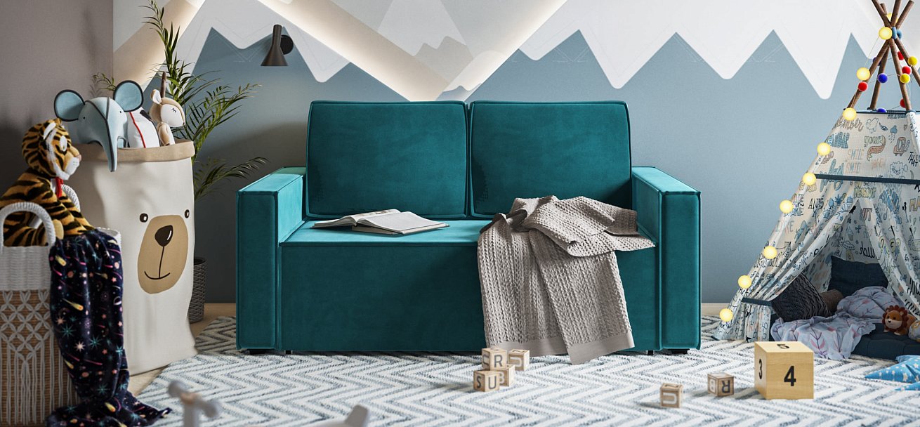 Диван NORD Compact велюр Monolit зеленый — купить в Озерце