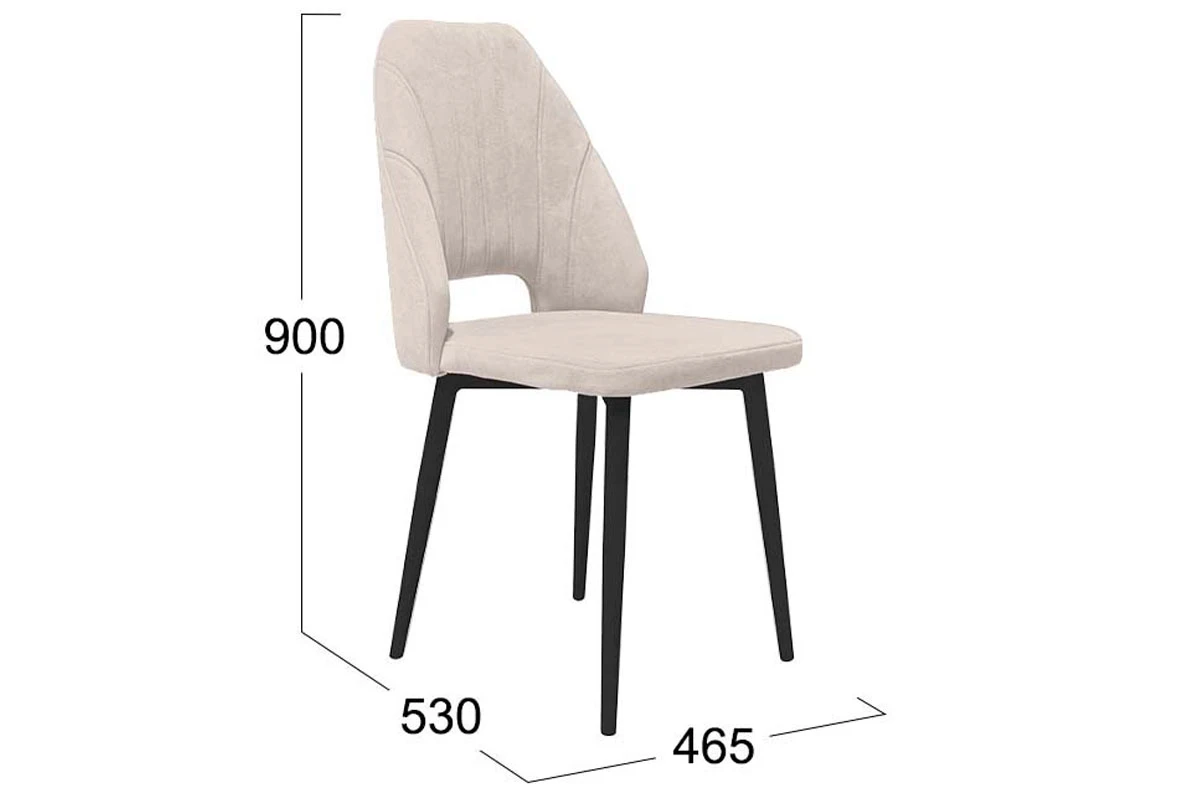 Стул Капри Исп. 2 конус Т2 (Черный муар/Велюр DREAM бежевый) - купить в Озерце
