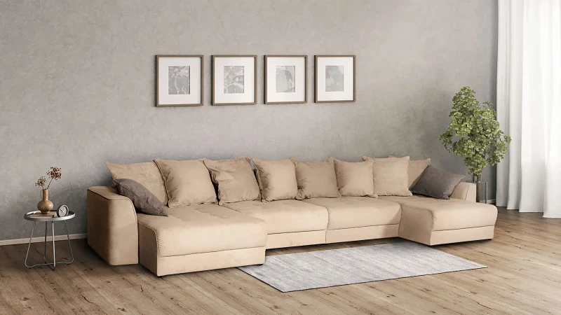 Диван Monako New Happy 130 + Happy 233 П-образный с коробом для белья 157x455 — купить в Озерце